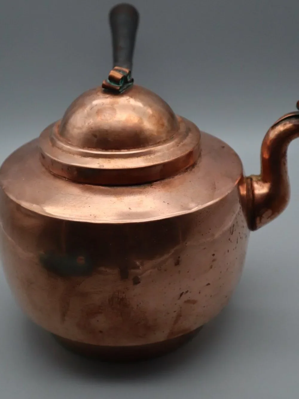 Antique 19th Century French-style Copper Kettle w/ Forged Iron Handle